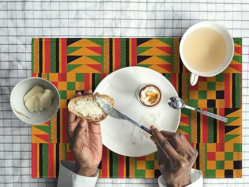 Miniatura 5 de Nepnuser Juego de 4 manteles individuales del mes de la historia afroamericana, para decoración del hogar, cocina, mesa de comedor (12 x 18 pulgadas)