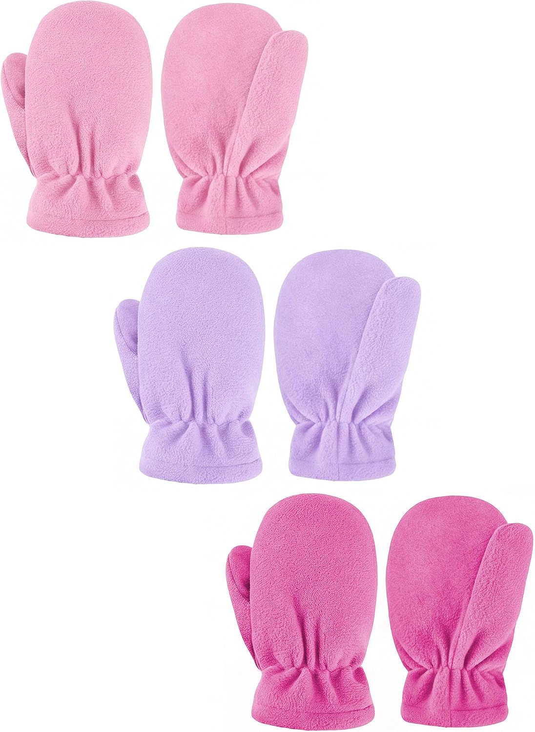 SATINIOR 3 Pairs Baby and Toddler Winter Mittens Kids Fleece Warm Mittens for Baby Boy Girl
