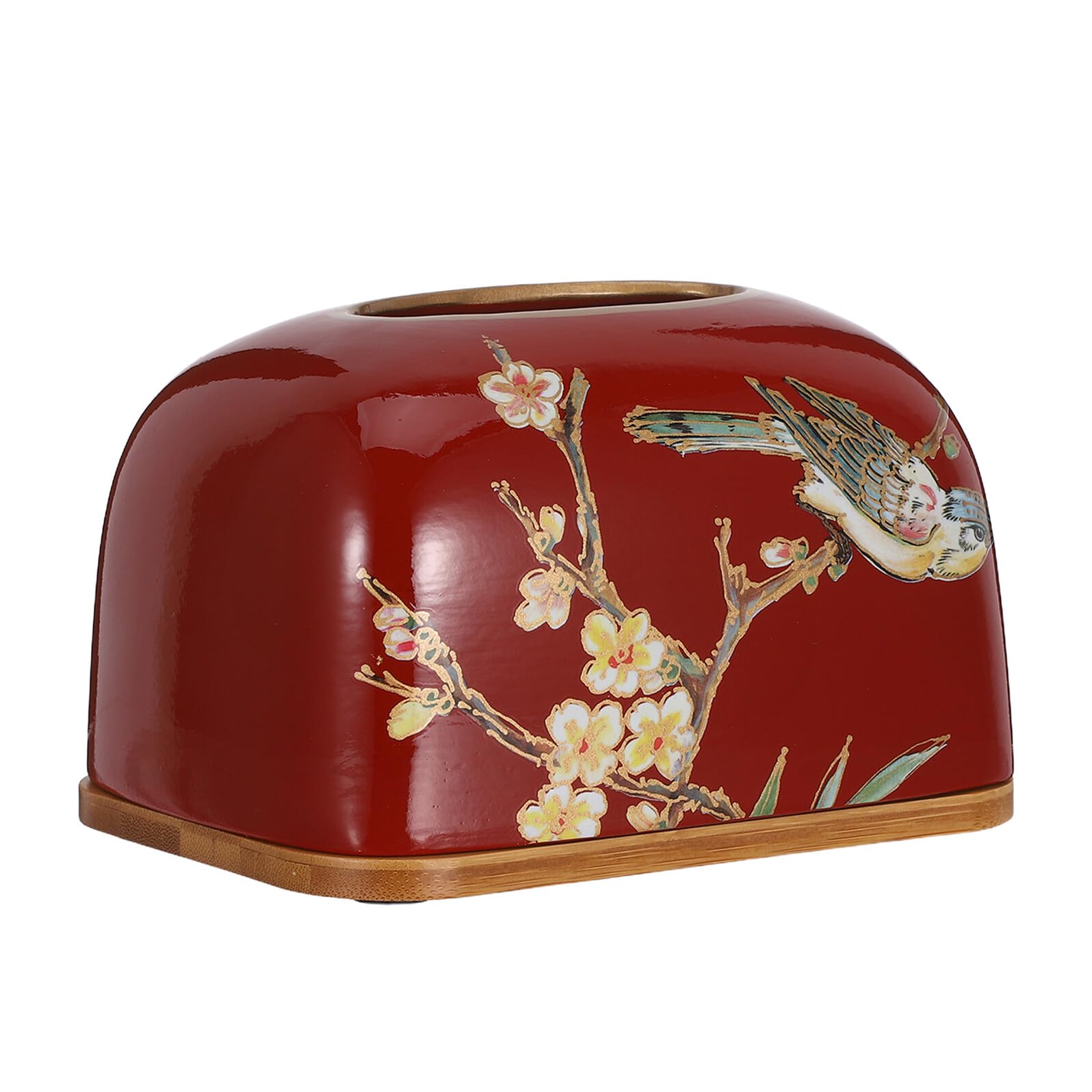 Barattolo in Ceramica Decorativo con Coperchio Scatola per Fazzoletti Cubo in Ceramica Contenitore per Fazzoletti per Piano di Lavoro Portafazzoletti Artistica per Ufficio