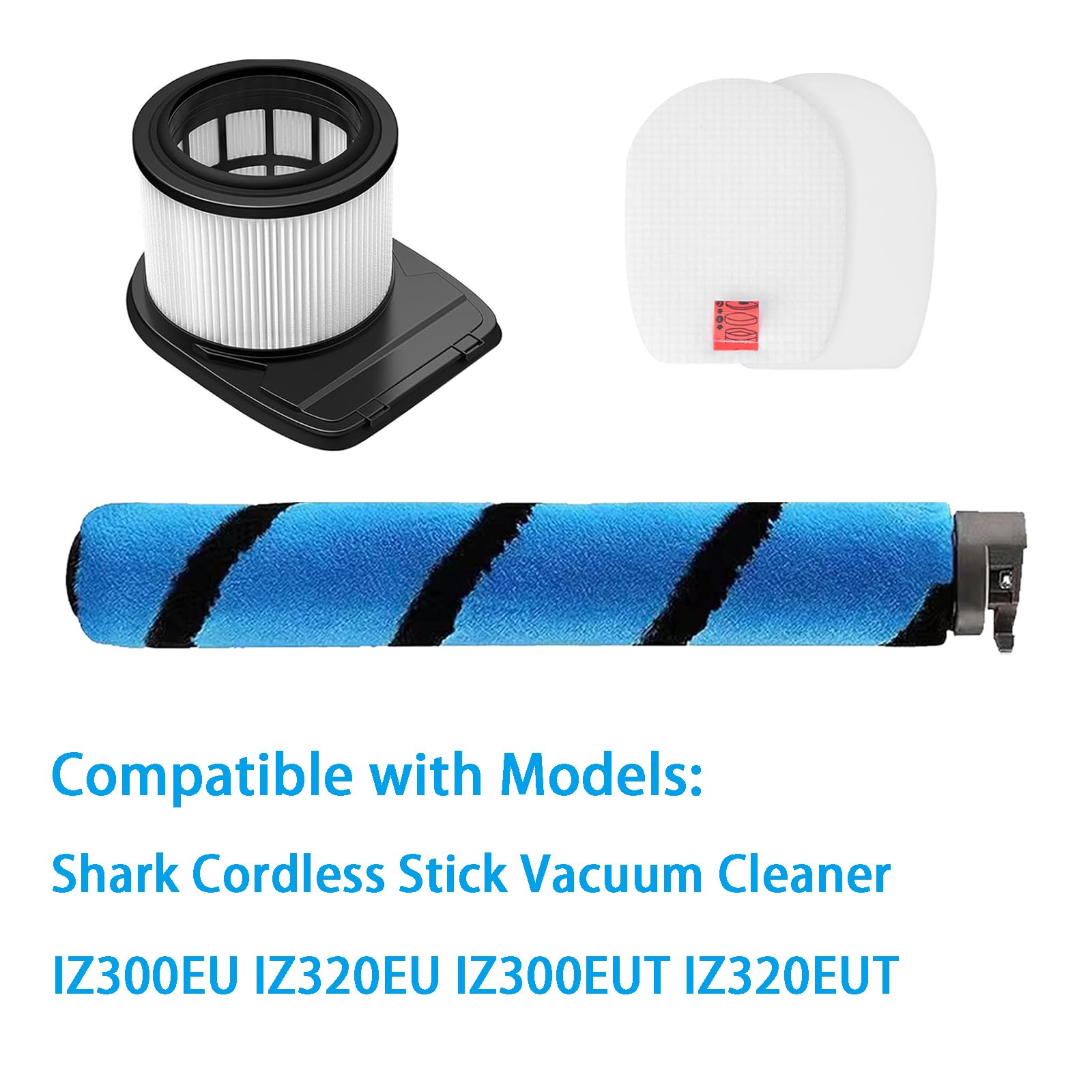 Accesorios Cepillo Filtro para Shark IZ300EU IZ320EU IZ300EUT IZ320EUT IZ300 IZ320 IZ320 DuoClean Batería Piezas de Repuesto (12 unidades)