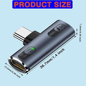 USB C Splitter,2 in 1 Dual USB C Headphone and Charger Adapter | 100W PD Fast Charging 10Gbps Data Transfer with DAC Chip for iPhone 16/15 Series,Galaxy S24,iPad,MacBook(Gray)