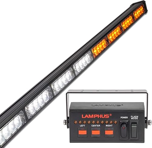 Miniatura 46 de LAMPHUS SolarBlast SBLS104 barra de luces LED de alerta de emergencia e indicación de tránsito, 47 pulgadas, 40 W - ÁMBAR AZUL, Rojo Rojo