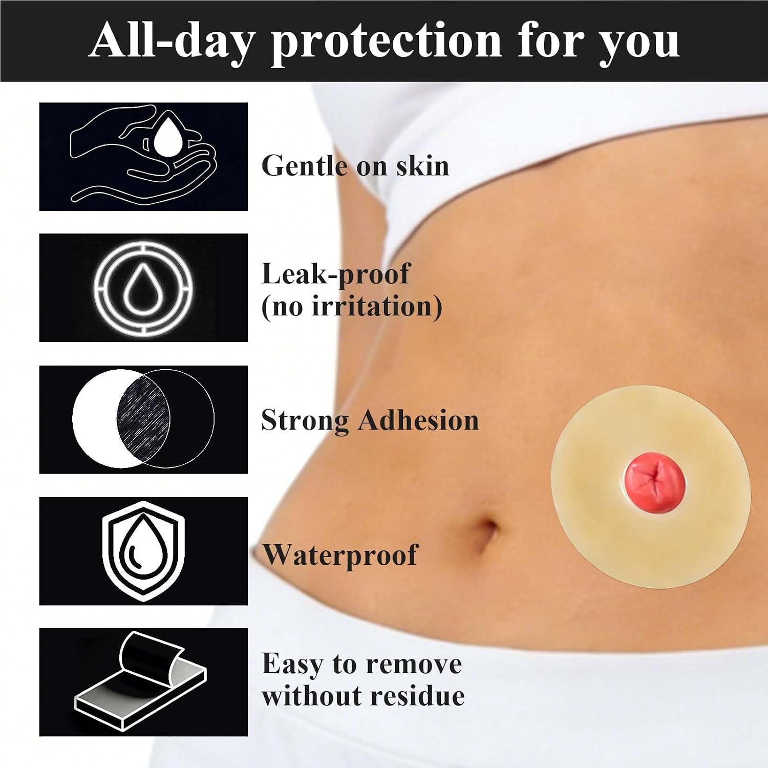 Ostomy Barrier Rings,Hydrocolloid Ostomy Supplies Moldable Ostomy Rings Leak-Free Skin Extender Ring for Colostomy Bags, Outer Diameter 2" (50mm) 2mm Thickness (15)