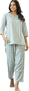 BLACK TEETAR Women’s Printed Night Suit Set Pajama with Top Lightweight Soft & Comfy Sleepwear for Girls & Women Price In India