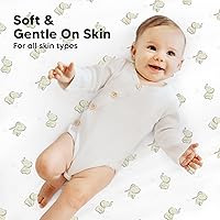 Vista 4 de 2 paquetes de sábanas ajustadas para mini cuna - 38x26 Sábanas Pack N Play para colchón Pack and Play, algodón orgánico, ropa de cama transpirable