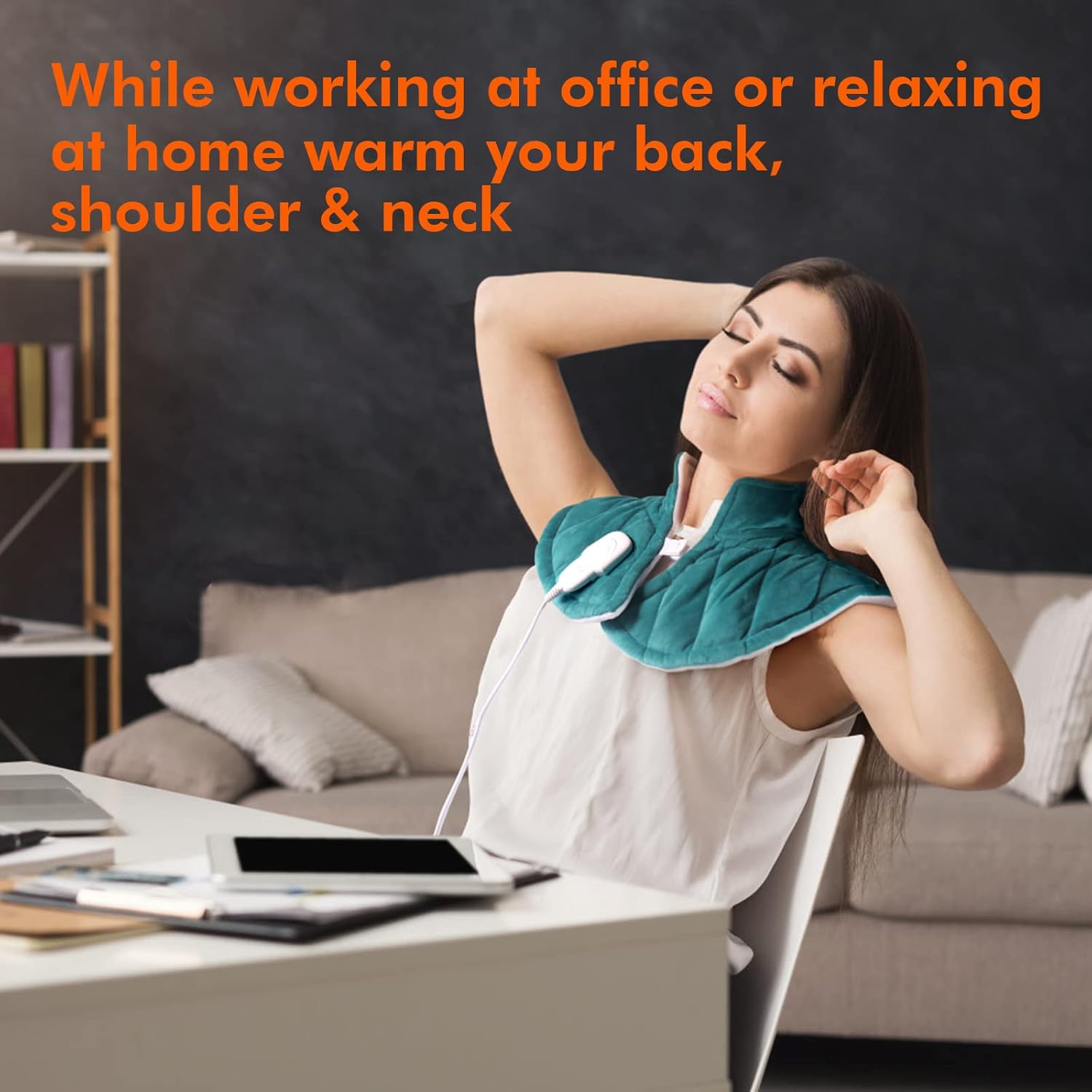 Heating Pad for Shoulder and Back Pain Relief, Rapid Heating Pad with 6 Heat Setting and Auto-Off Function for Women and Men : Health & Household