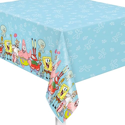 Unique Spongebob Squarepants - Mantel rectangular de plástico, 54 x 84 pulgadas, ideal para cumpleaños y fiestas de niños