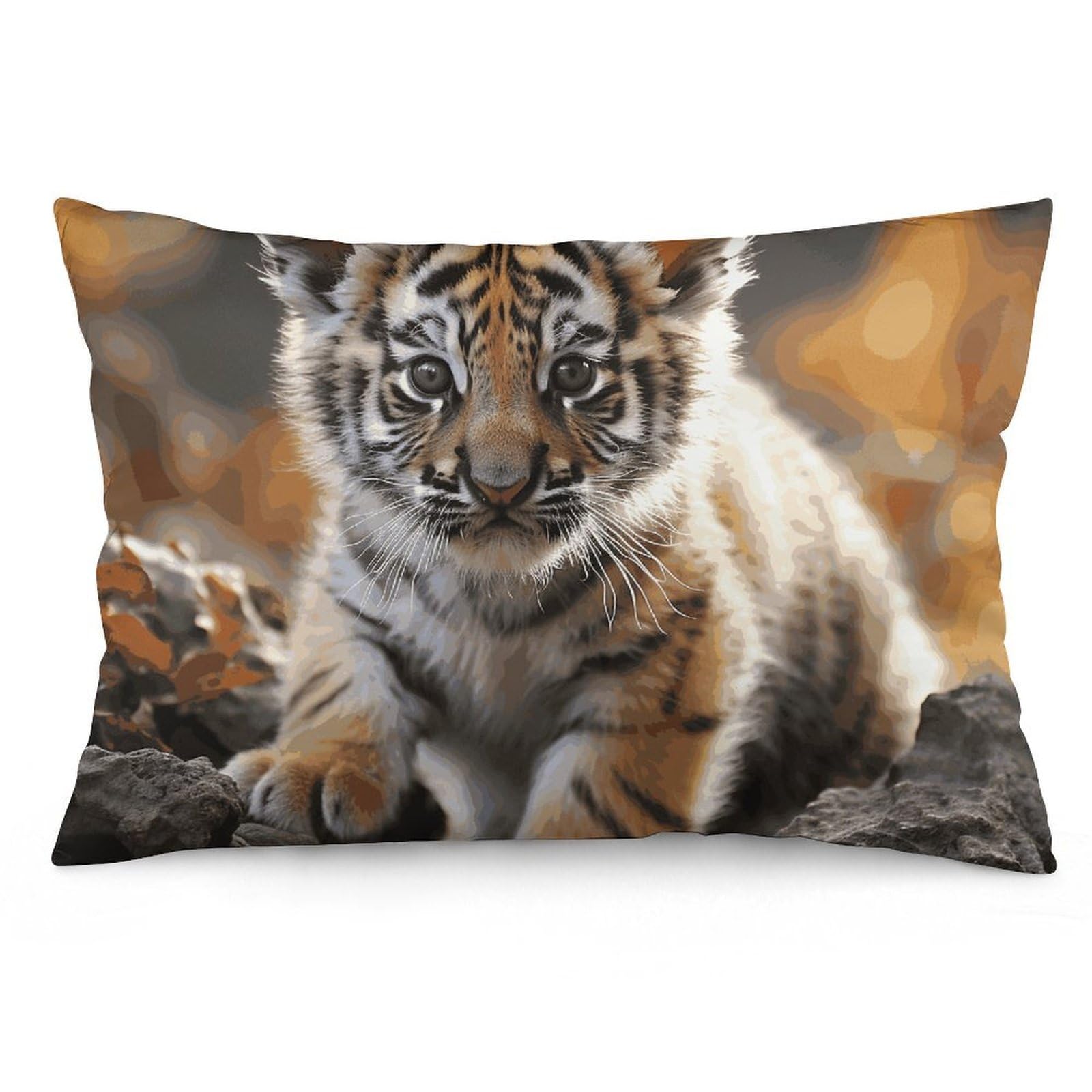 NTVOWPZO 2 Pack Decoration Throw Pillow Covers 16 "x24 Pillowcases Covers Cute Tiger Pillowcases Modern Farmhouse Home Decor Sofa Cushions Covers for Couch Bed Living Room