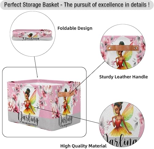 Vista 68 de Cestas de almacenamiento con asas, cubo de almacenamiento rectangular de tela rectangular plegable de juguetes para armario, estantes, lavandería, C