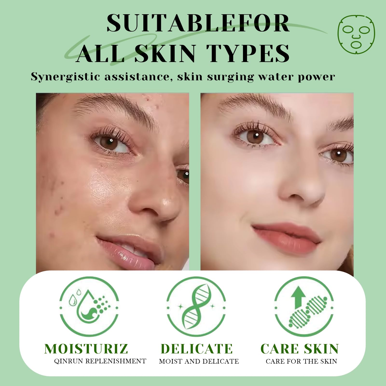 12 pack Hydrating Face Masks, Daily Care Face Sheet Mask, Beauty Care Masks, Hydrating & Nourishing - Image 4