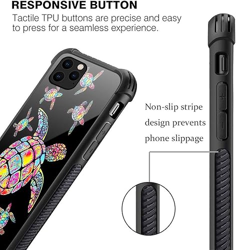 Miniatura 6 de CARLOCA Funda para iPhone 11, colorida familia de tortugas arco iris para iPhone 11 para niñas y mujeres, diseño gráfico, a prueba de golpes,