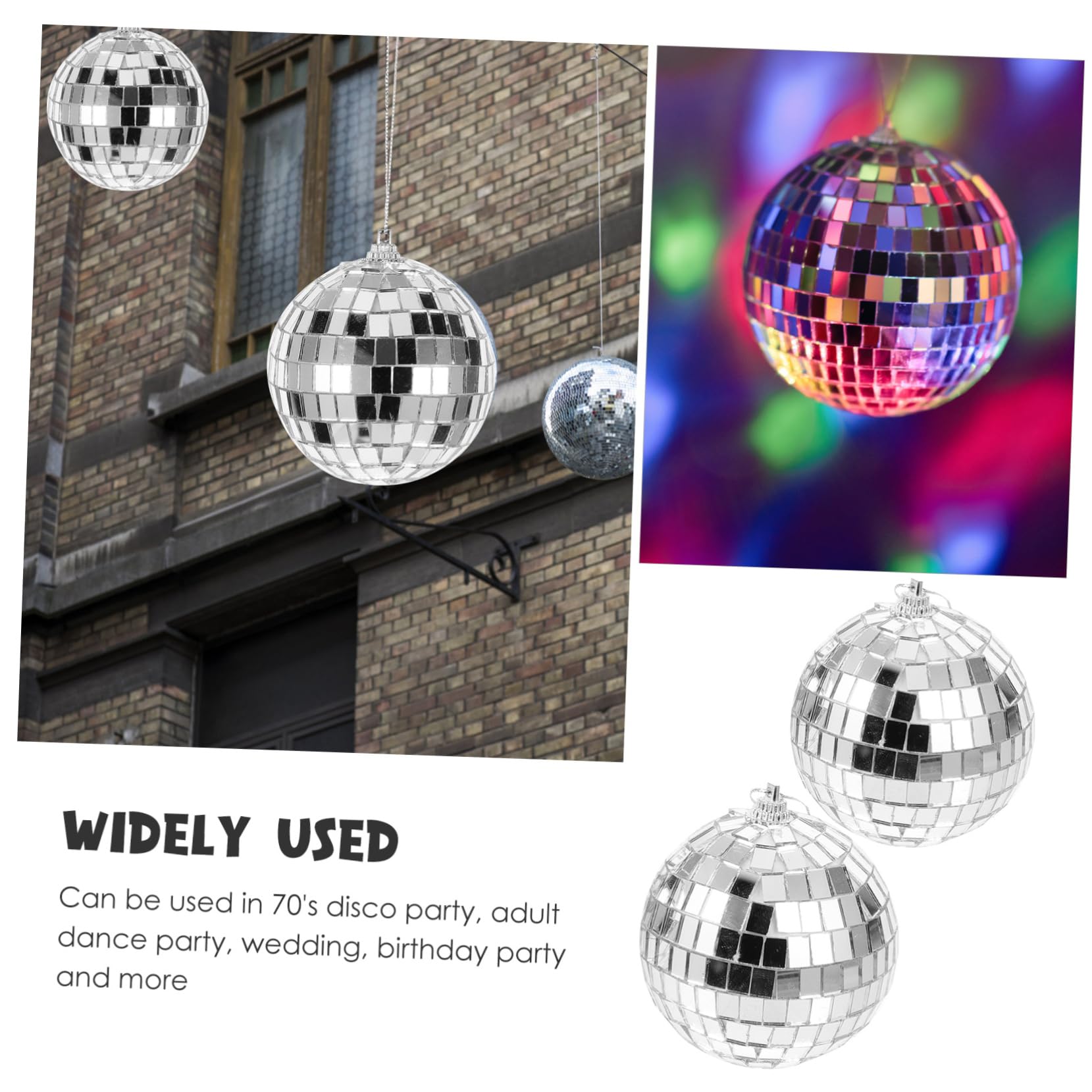 Didiseaon Light up Disco Balls 9pcs Mirror Decorative Balls for Christmas Tree Wedding Disco