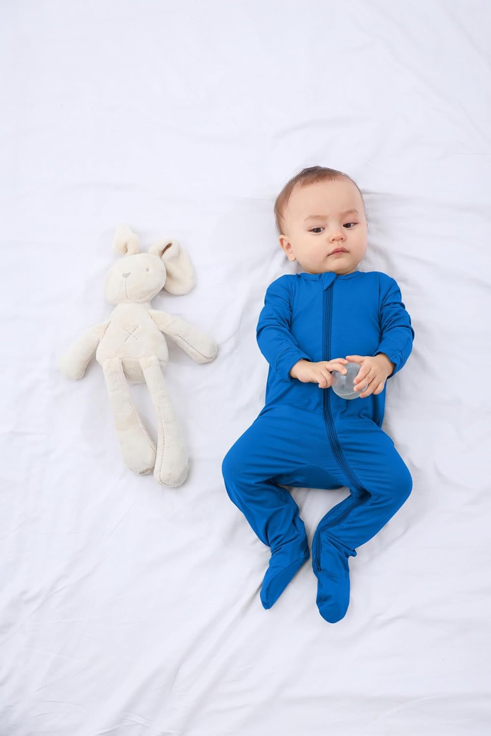 GUISBY Baby Pajamas with Mittens, 2 Way Zipper Long Sleeve Sleepers 3-pack
