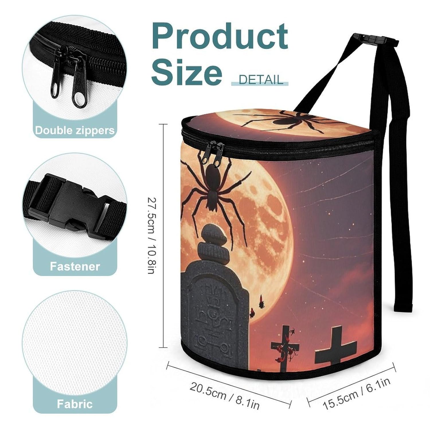 MUSM Leakproof Car Trash Can 2.5 Gallon, Durable Automotive Garbage Bag with Waterproof Liner, Spider Graveyard Trash Bag for Car, Truck, RV & Bathroom