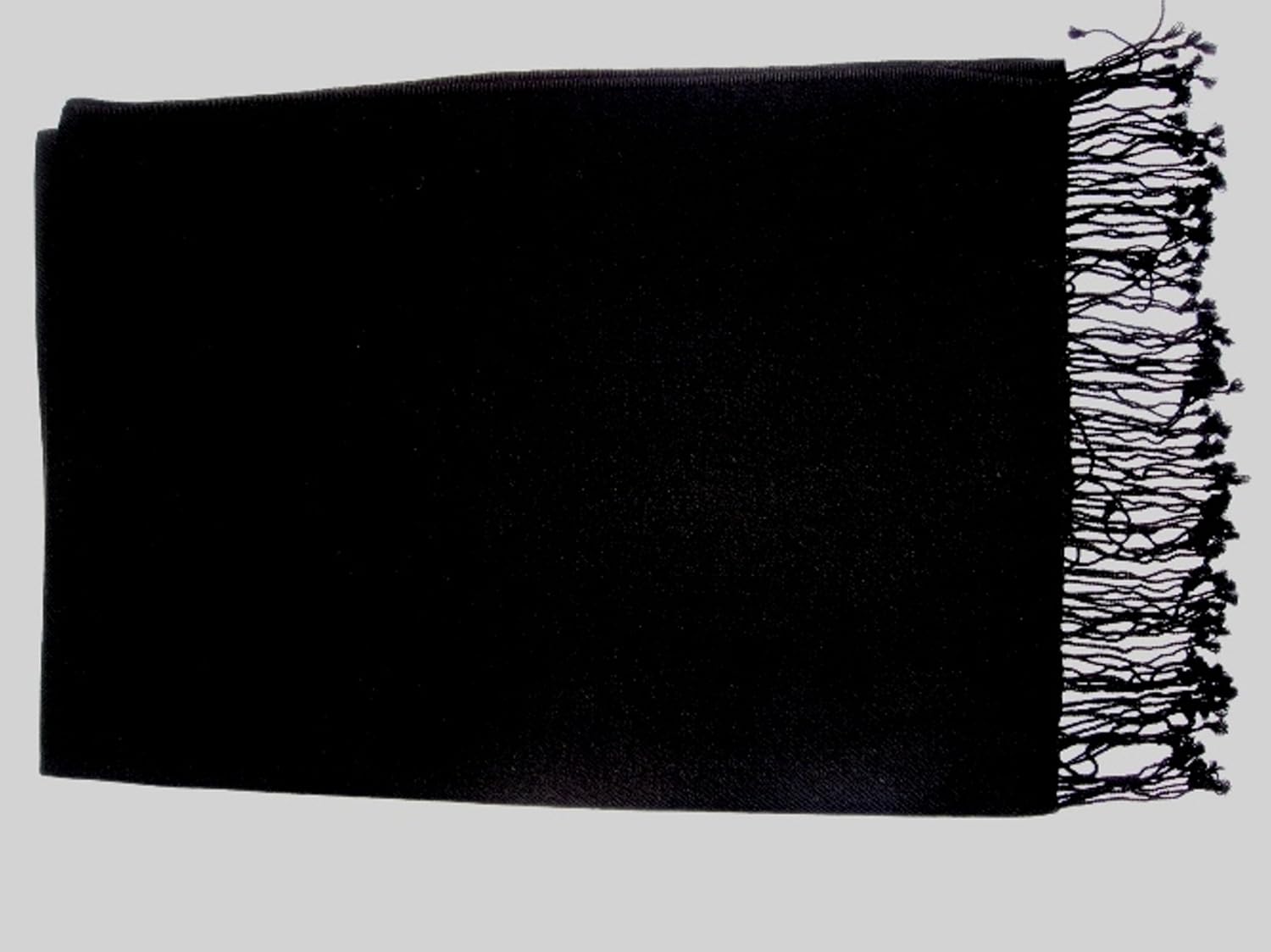 Scarf-scarves-Pashmina shawl-shawl-wrap-poncho-cape-blanket-wool-silk (Black)