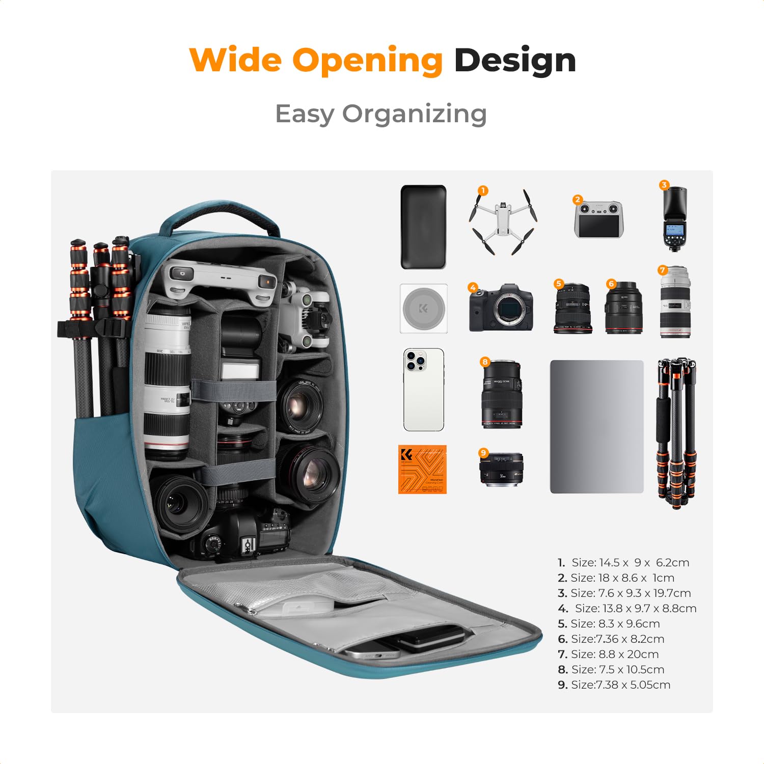 Zaino Da Viaggio Zaino Fotocamera - Borsa Tela Impermeabile Con Scomparto Laptop, Nero Tarion Sp01