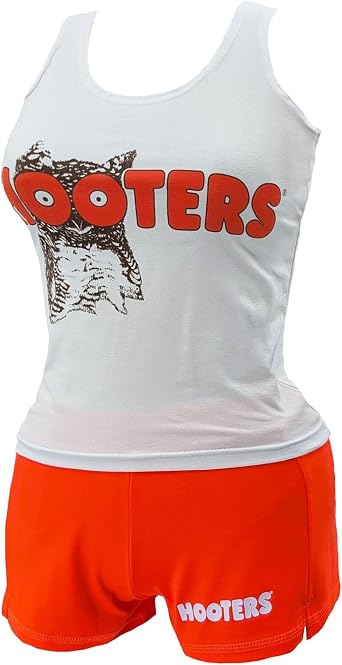 Ripple Junction Hooters Girl Iconic Waitress Outfit Includes Tank Top and Shorts Set Officially Licensed