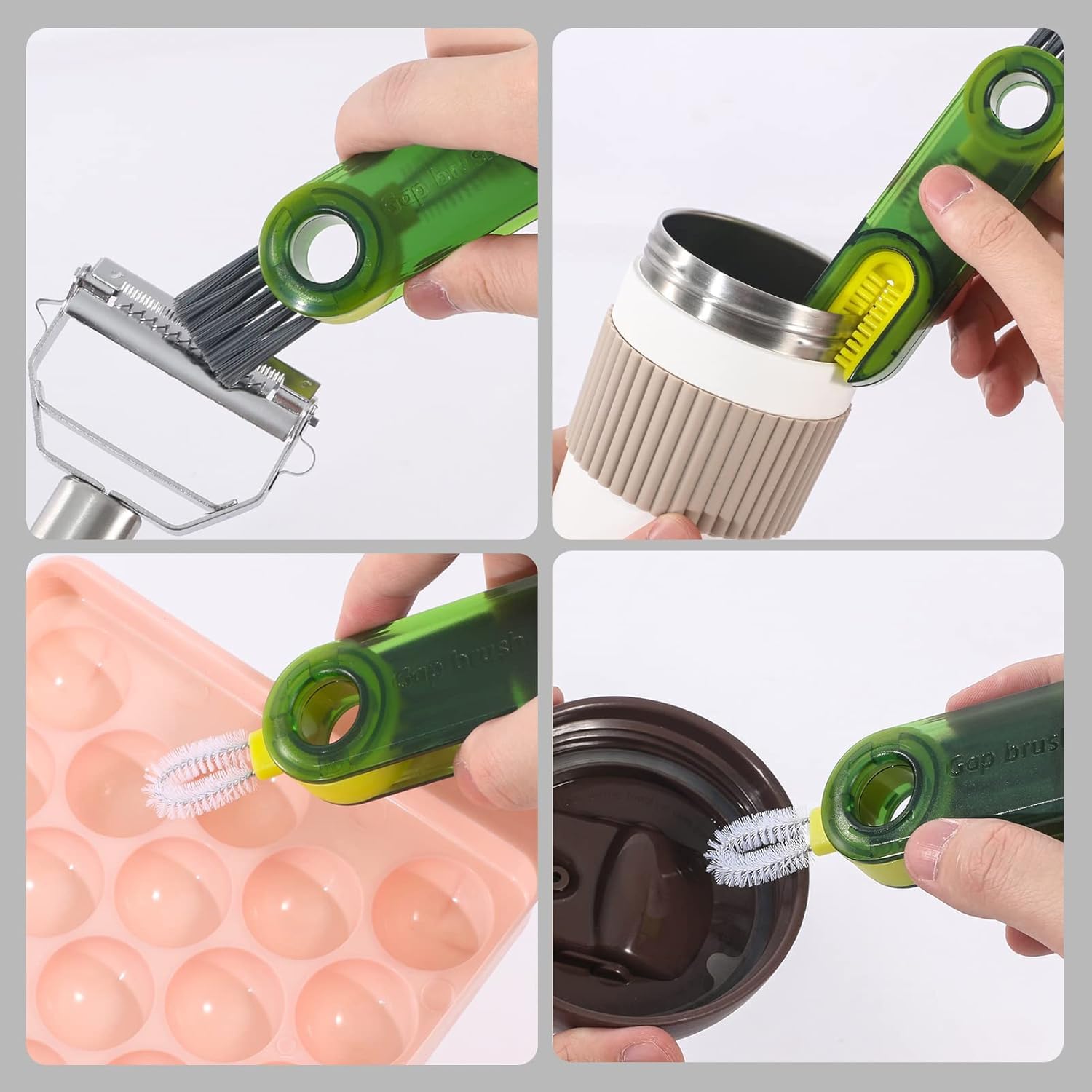 3 in 1 Cup Lid Gap Cleaning Brush Set, Multifunctional Insulation Bottle Cleaning Tools, Mutipurpose Tiny Silicone Cup Holder Cleaner, Home Kitchen Cleaning Tools 4