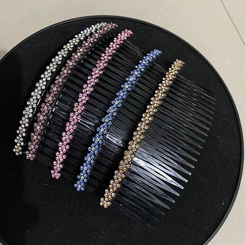 Vista 3 de 5 unids 24 dientes peine clip abrazadera para señora niñas pelo peines de pelo Rhinestone pelo lado peines 4.72