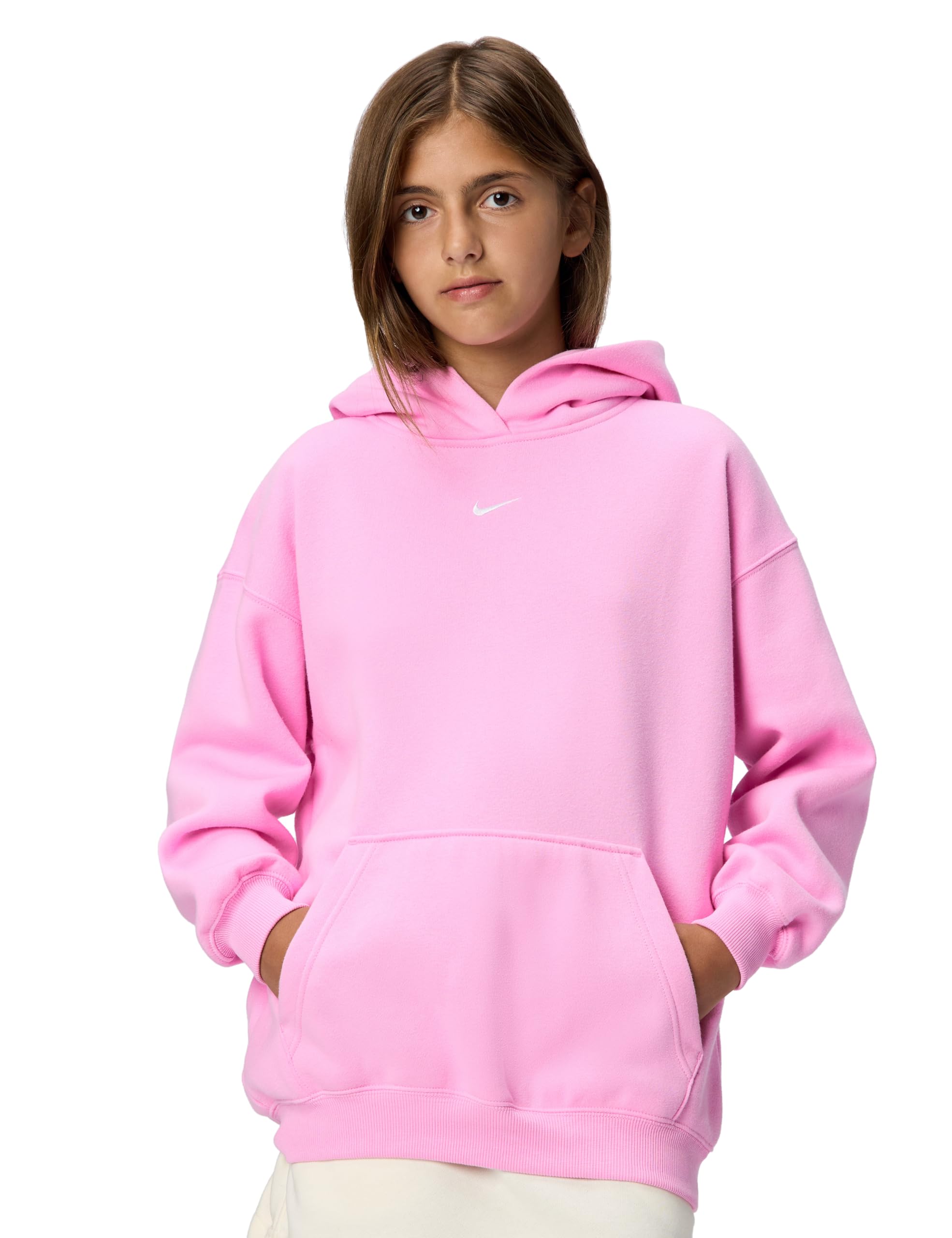 Girls' Sportswear Studio Fleece Oversized Pullover Hoodie Sweatshirt