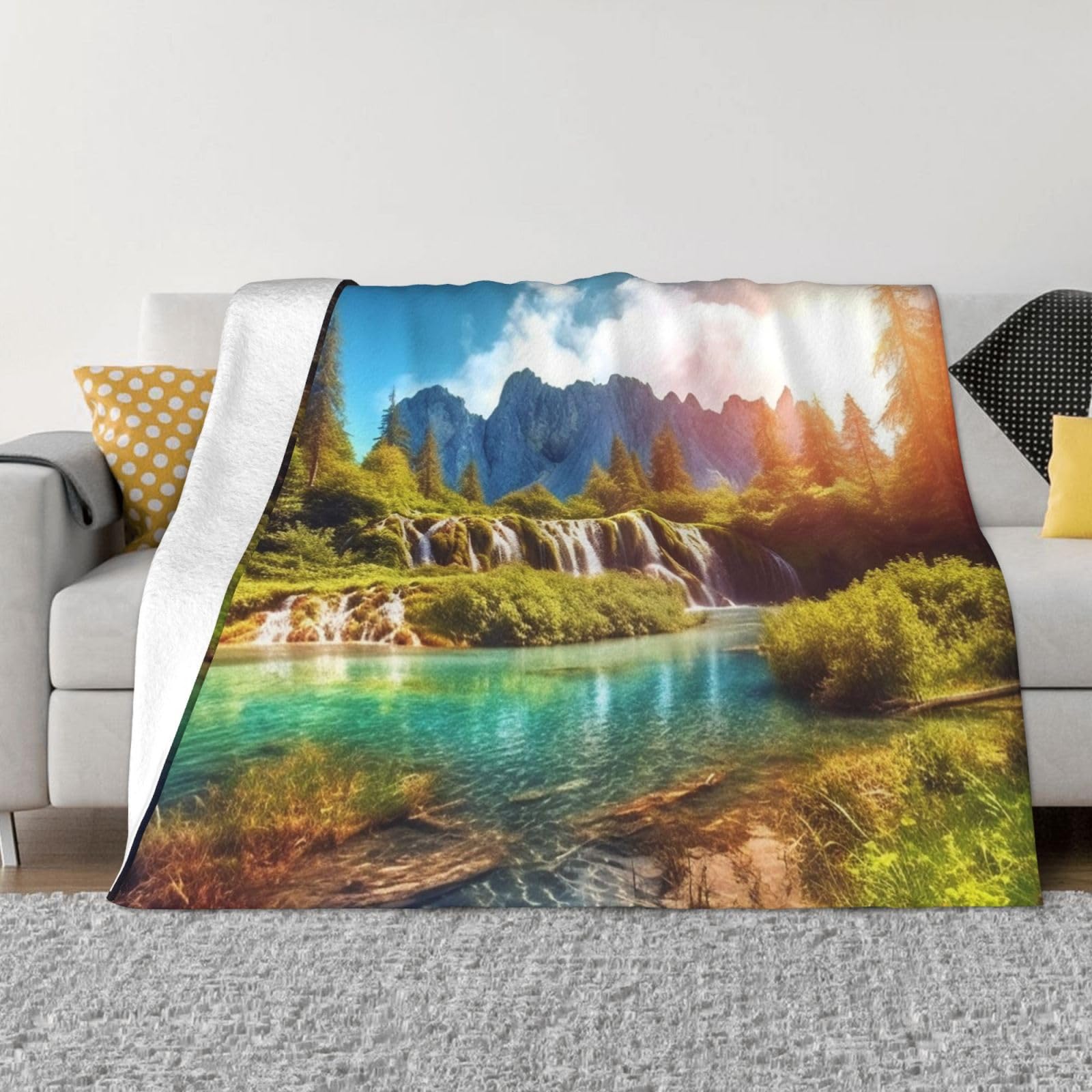 Couverture de canapé motif paysage pour vos soirées cocooning