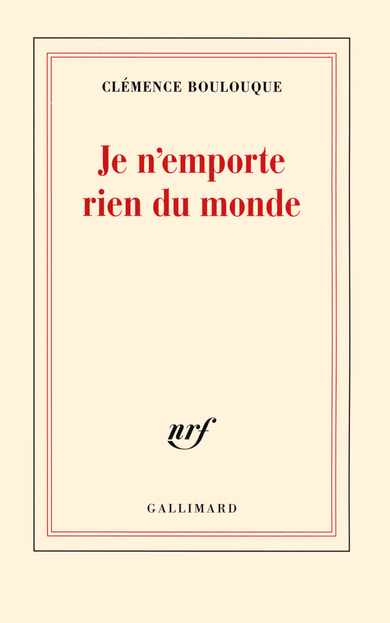 Je n'emporte rien du monde