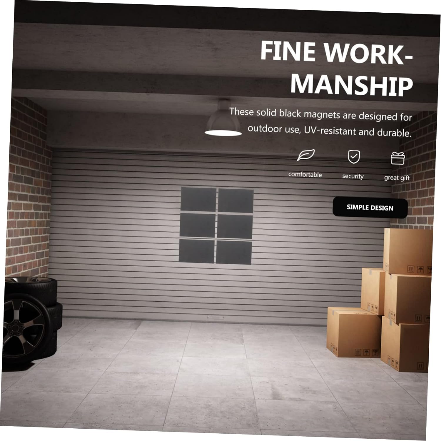 Tofficu 32pcs Magnetic Window Decals for Garage Doors Decorative Panels for Easy to Install Scissors Outdoor Use