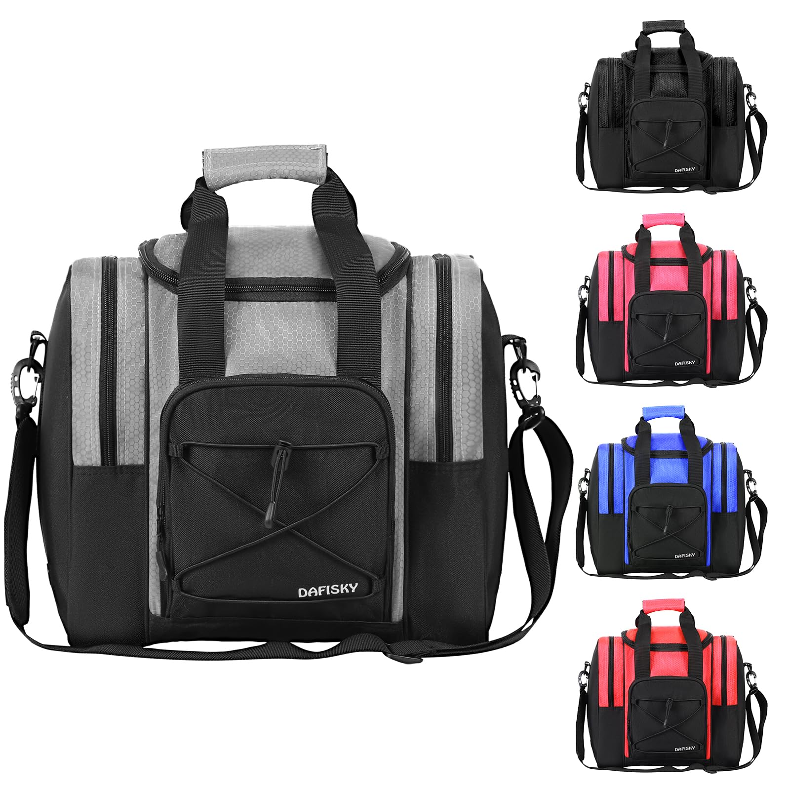 DAFISKY Sac de bowling pour une seule balle – Sac fourre-tout pour 1 balle et chaussures avec support rembourré, 2 poches pour chaussures de bowling homme et femme jusqu'à la taille 42