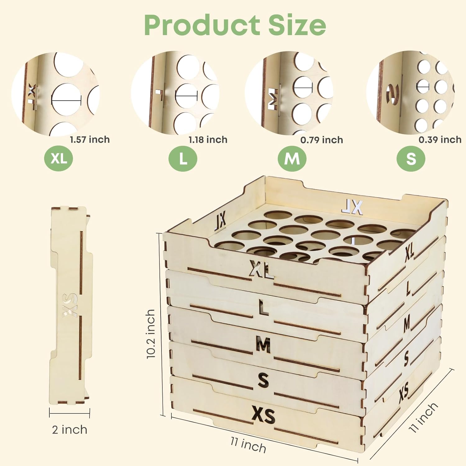 Toy Block Sorter Sifter, 5 Different Size Toy Block Sorting Boxes, Wooden Storage Box for Building Blocks, Birthday Gift Boys Girls and Adults
