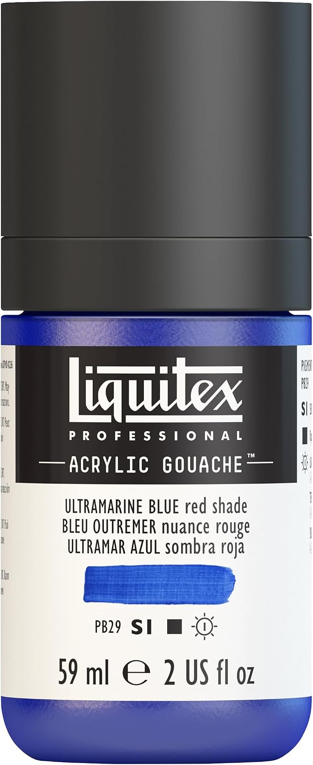 Liquitex Professional Acrylic Gouache, 2-oz (59ml) Bottle, Ultramarine Blue (Red Shade)