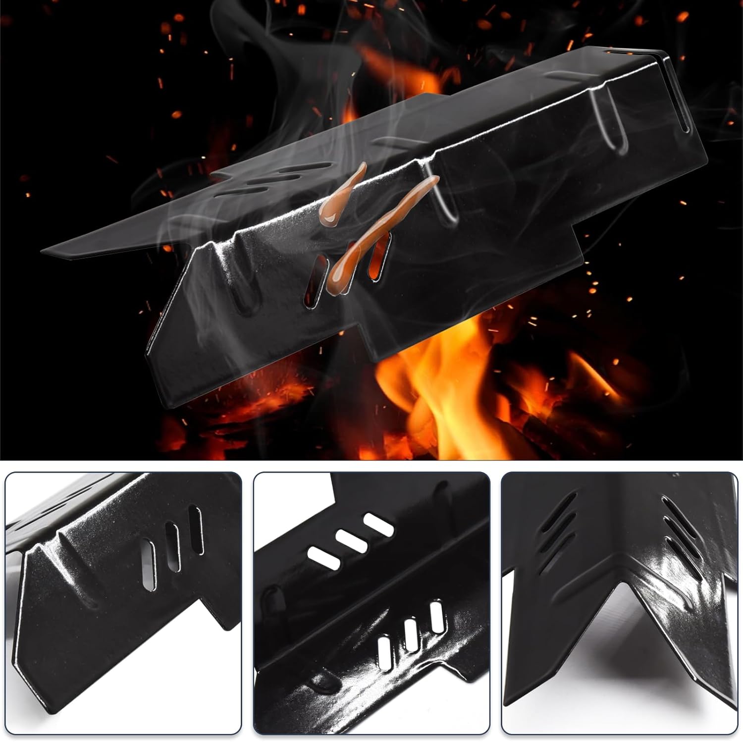 Criditpid Grill Replacement Parts for Dyna Glo DGF350CSP DGF350CSP-D 2 Burner Grill, Porcelain Steel Heat Plate Shields, Burner Tubes, Grates & Igniter Electrode Kit for Dyna-Glo DGF350CSP Grill.