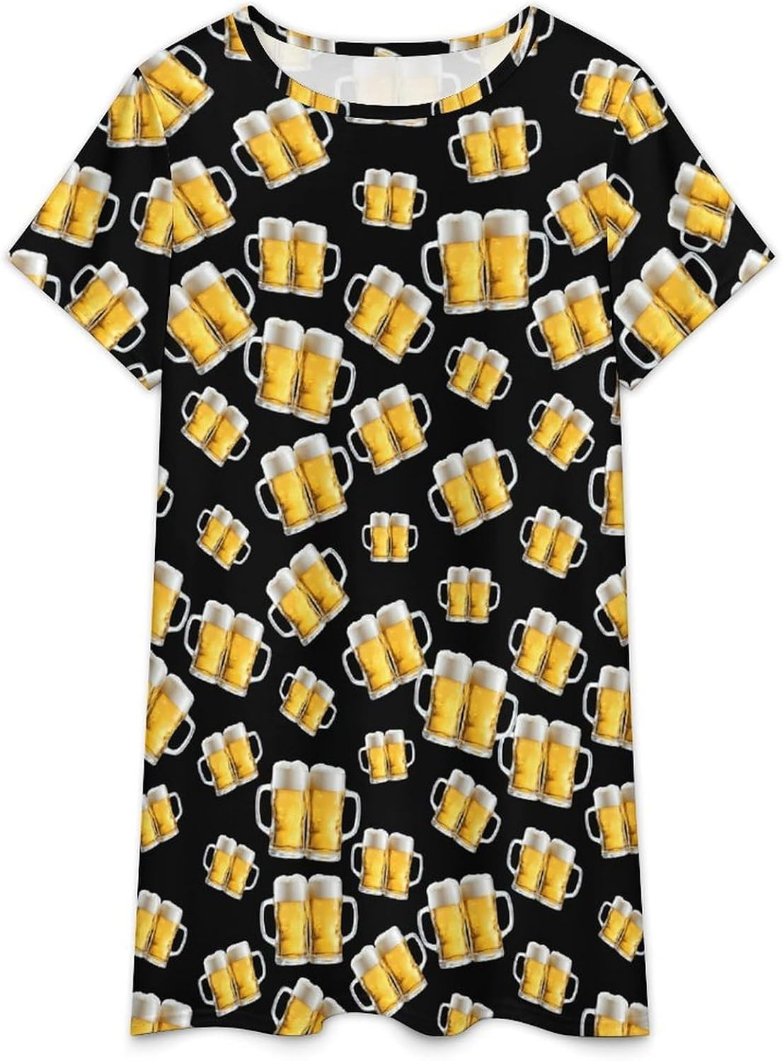 Two Mugs of Beer Nightgowns for Women Short Sleeve Sleep Dress Casual Sleepshirt Night Gowns Pajamas