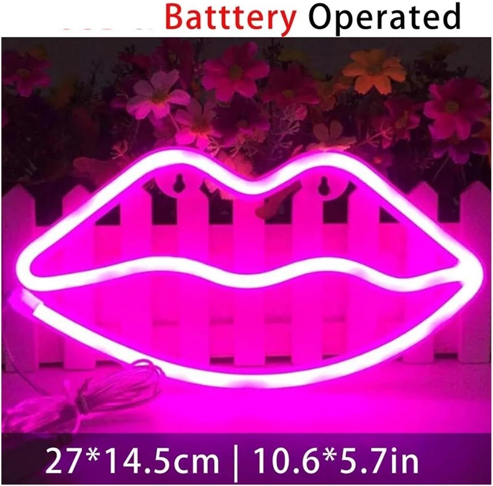 Luci al neon per insegne di labbra fumanti per bar, pub, feste, pareti, camere da letto, decorazioni artistiche, luce notturna(Rosa)