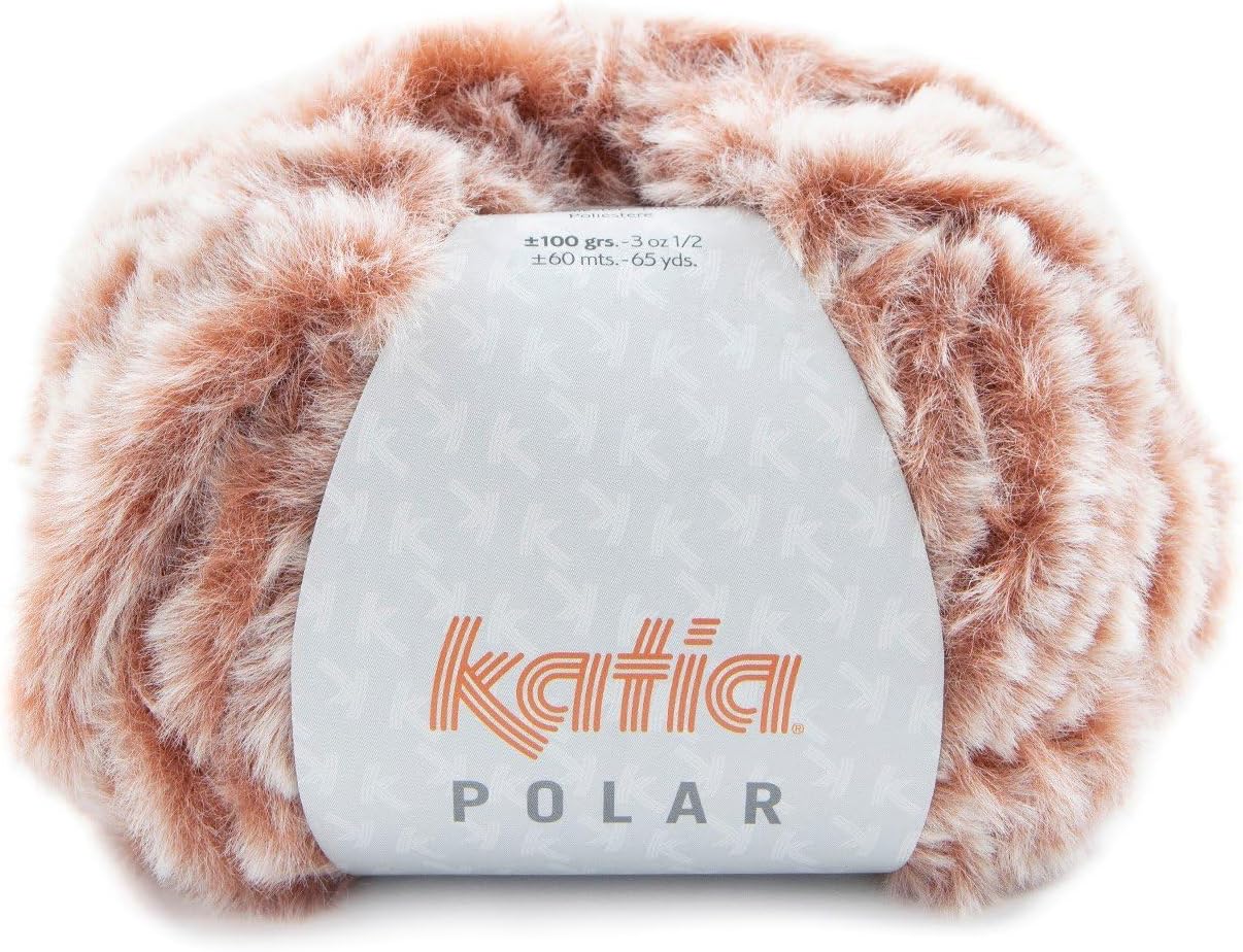 Katia Polar is a very soft and fluffy pile yarn. For knitting with 7-8 needles or 6-8 crochet. (Pearl Copper (96))