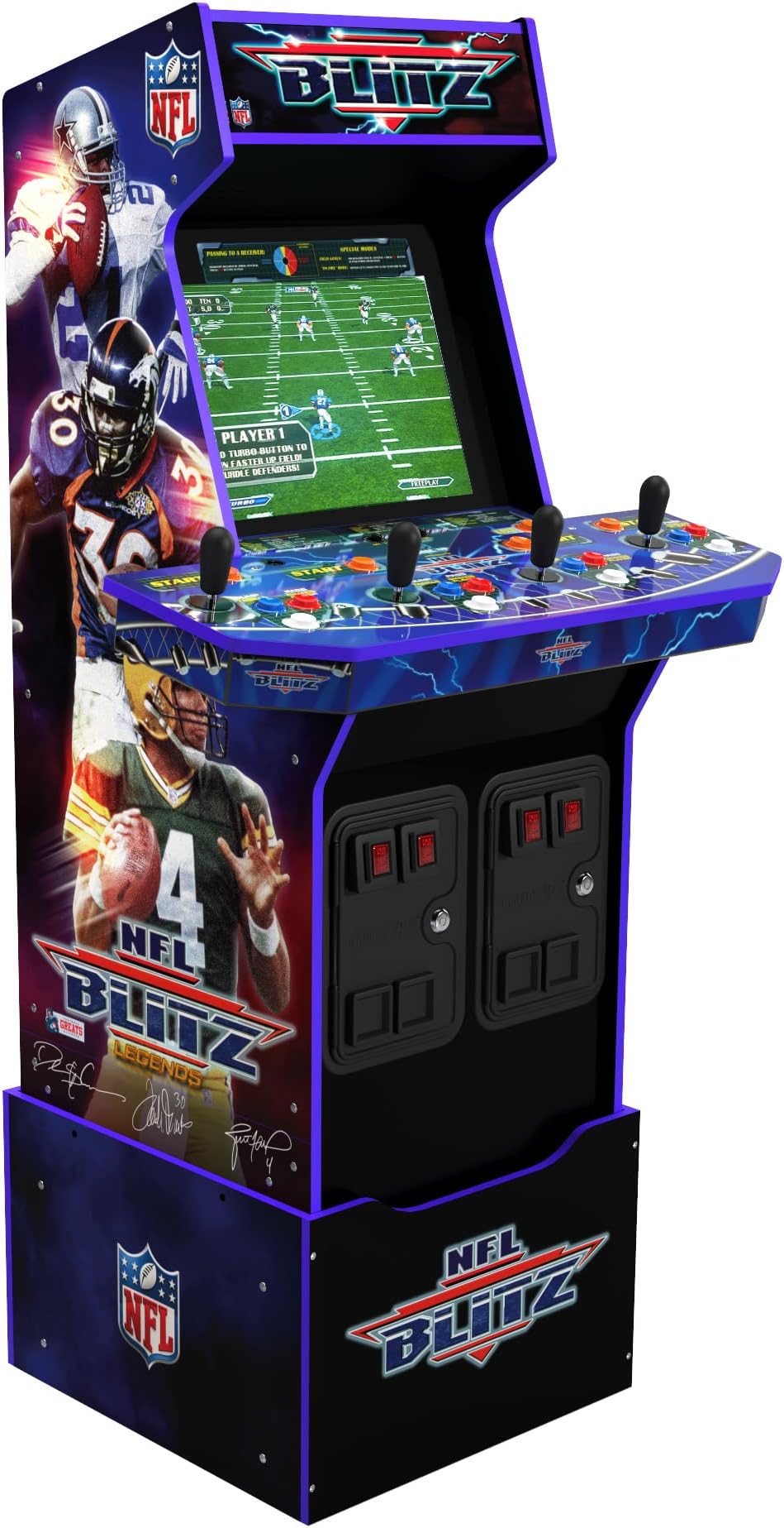 Arcade1Up NFL Blitz Legends Arcade Machine - 4 Player, 5-foot tall full-size stand-up game for home with WiFi for online multiplayer, leaderboards, and a light-up marquee