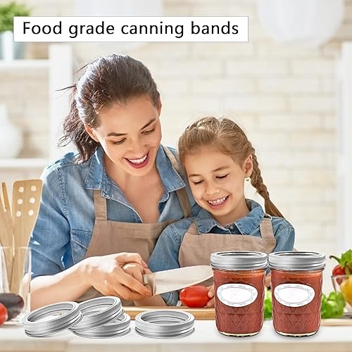 Miniatura 5 de Anillos para conservas de boca ancha, 24 anillos para tarros de masón, sellos de boca ancha, anillos de tarro de conserva, bandas de metal de