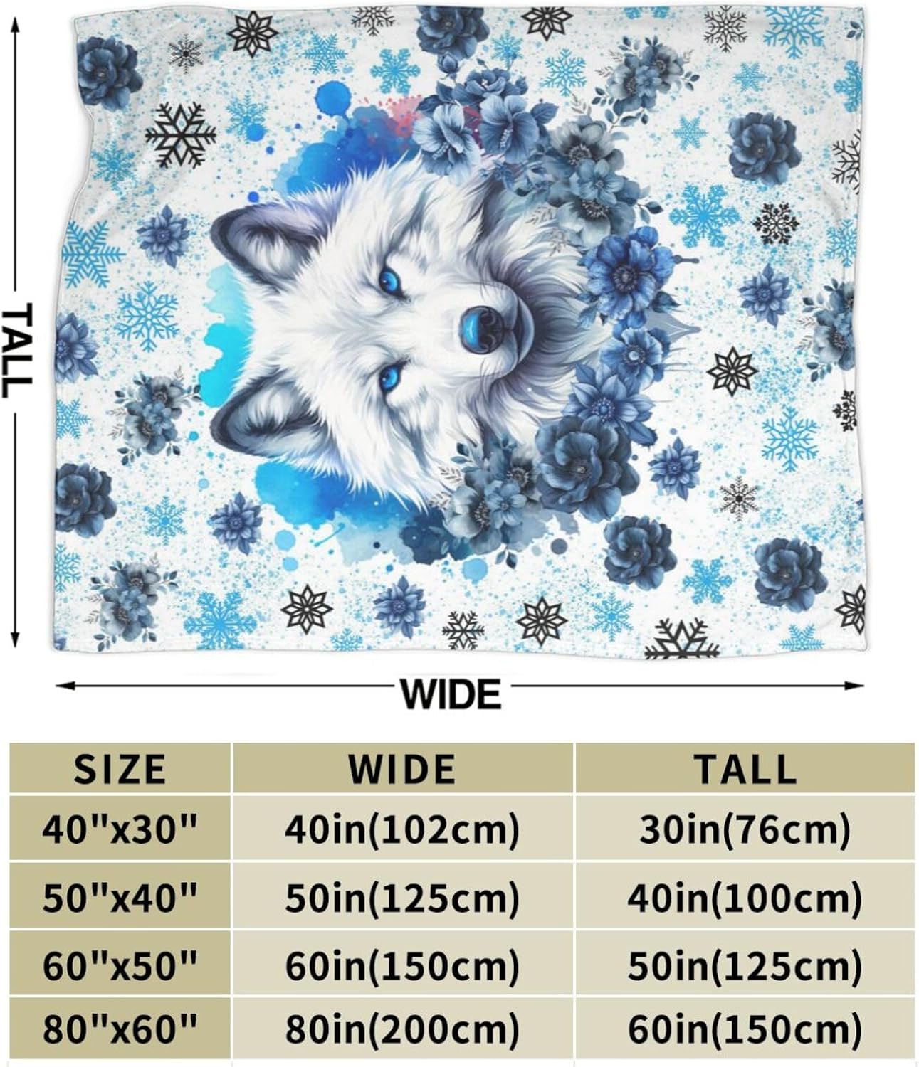 Wolf Blanket 40" x 50", Cute Wolves Themed Design Blankets for Kids Girls Boys, Soft Cozy Lightweight Flannel Throw for Lap Chair Sofa - Image 3