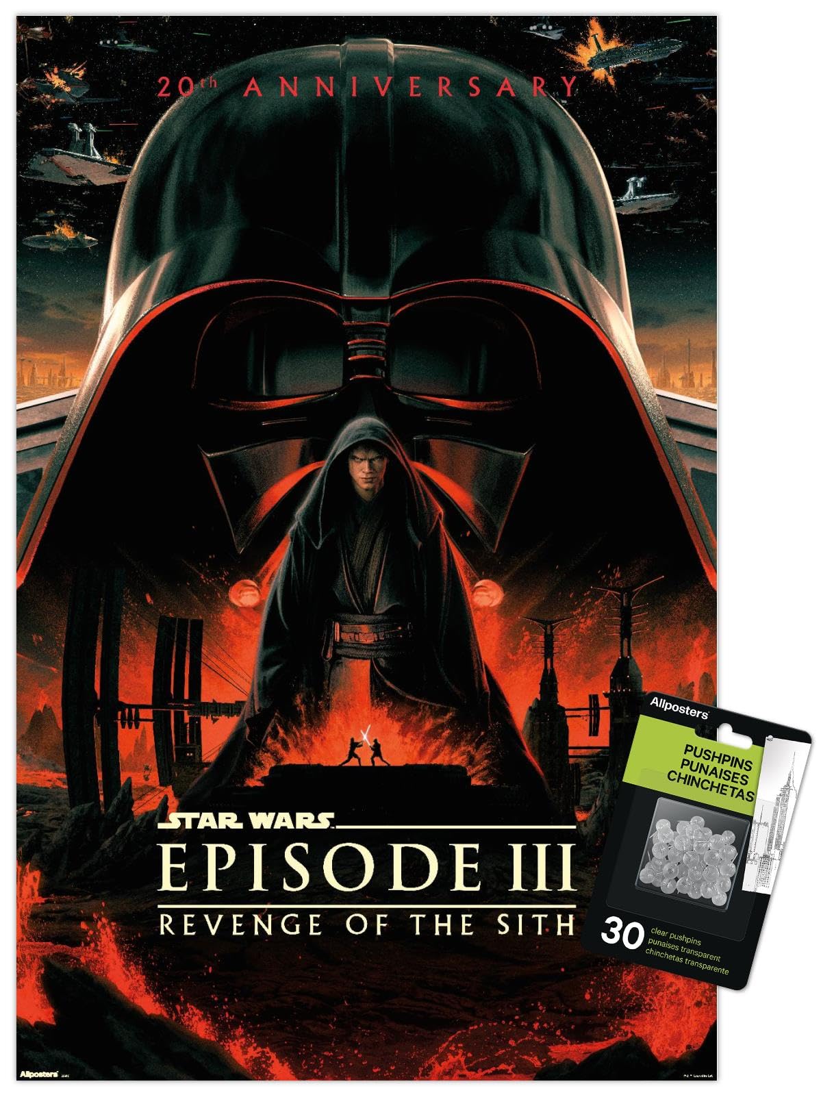 STAR WARS EPISODE III 公開20周年 B2ポスター2本セット Amazon.com: Star Wars: Revenge Of The Sith - 20th Anniversary Wall