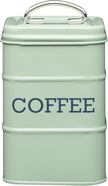 KitchenCraft Living Nostalgia Coffee Storage Canister, 11 x 17 cm (4" x 6.5") - English Sage Green