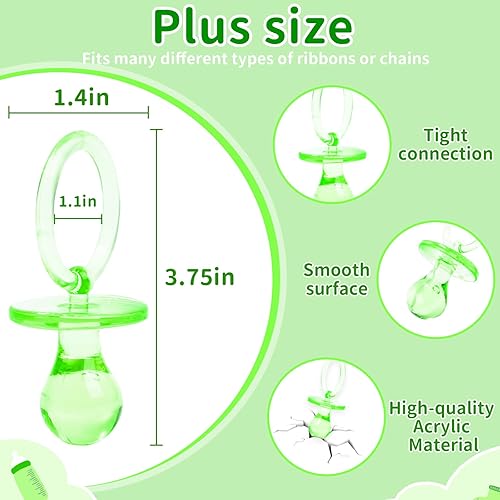 Miniatura 2 de 36 chupones acrílicos para juegos de baby shower, chupetes de baby shower de 2.5 pulgadas, chupete a granel para juegos de caza, dispersión de mesa