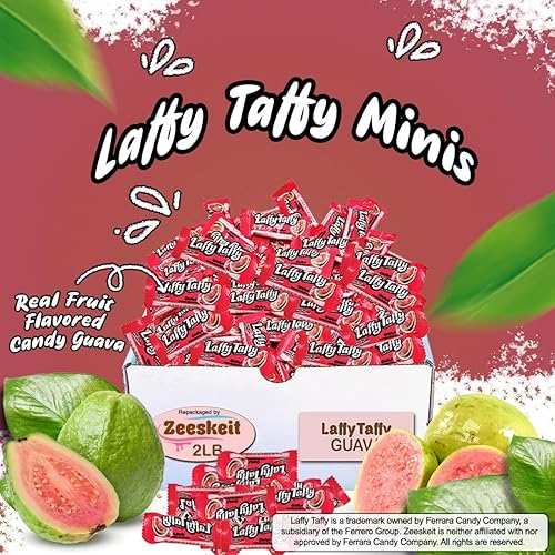 Miniatura 5 de ZEESKEIT Laffy Taffy - Caramelo masticable de guayaba reenvasado, 2 libras, envuelto individualmente, masticable y picante, Pascua, cumpleaños,