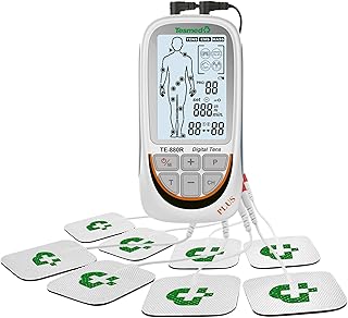 TESMED Rechargeable 3-in-1 TENS Unit EMS Muscle Stimulator & Muscle Massager, Designed for Pain Relief and Muscle Stimulation, 73 Programs, 2 Customizable, 8 Electrodes (TE-880R Plus)