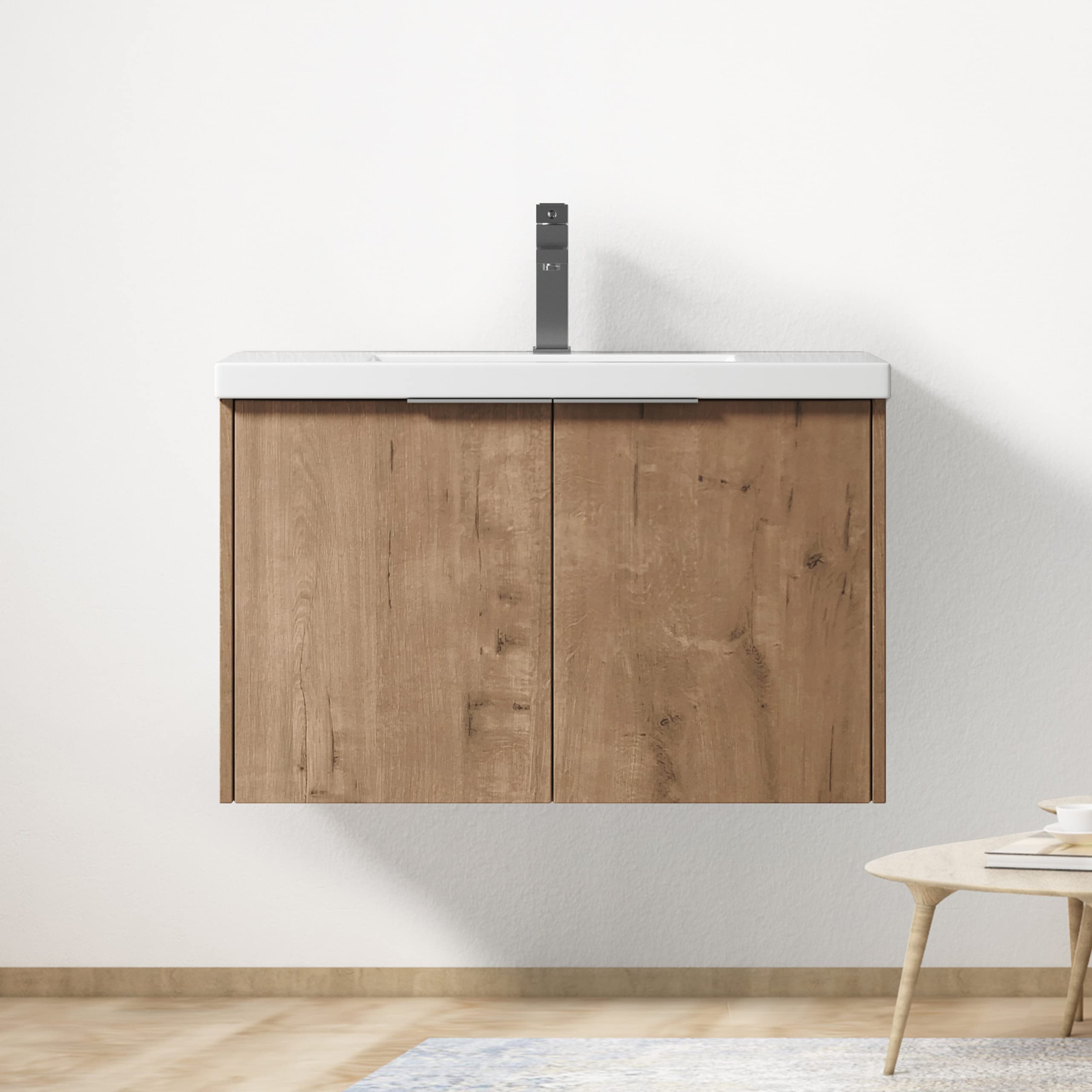 Buy Goujxcy 30" Wall ed Bathroom Vanity with Sink, Modern Floating