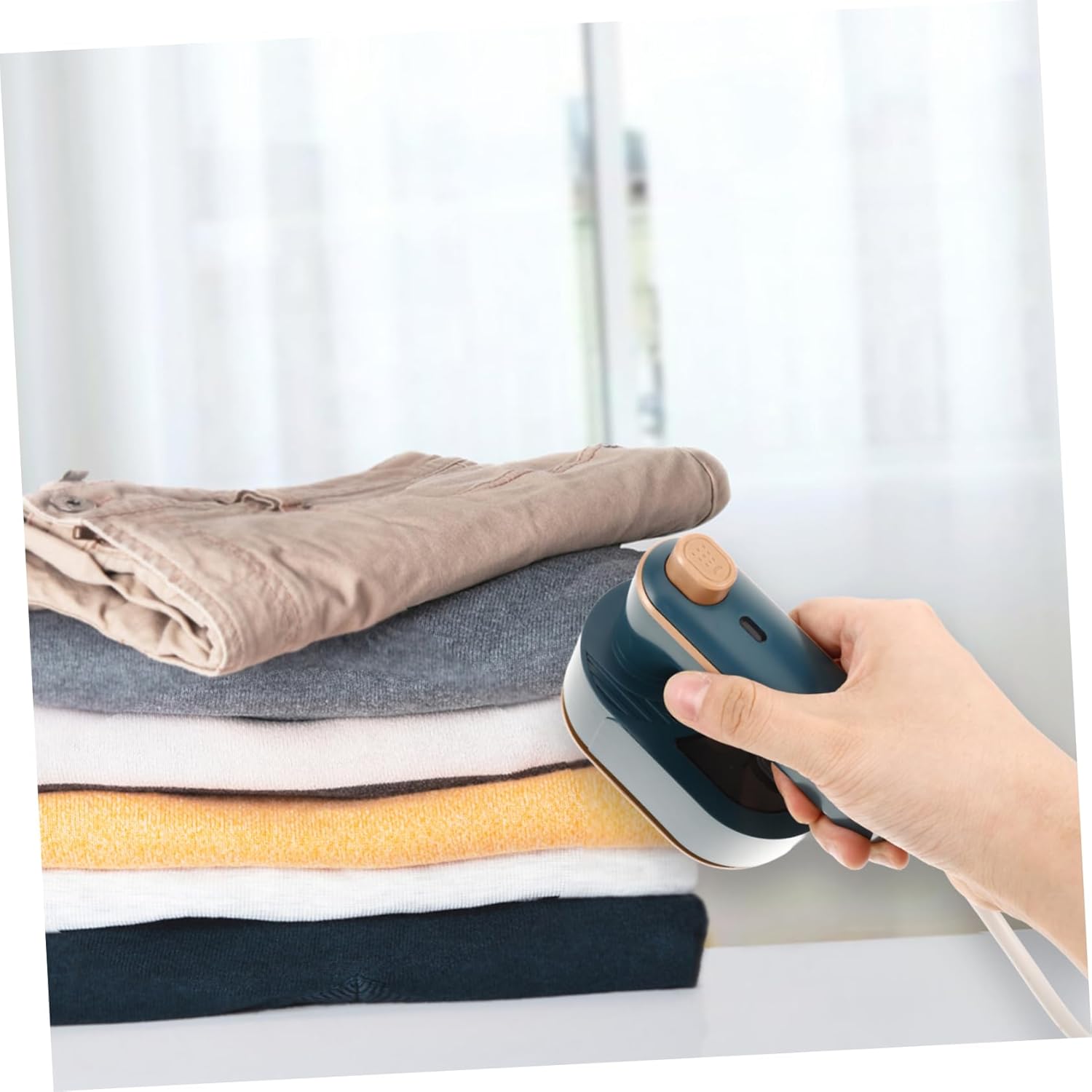 Cabilock Portable Handheld Mini Ironing Machine Rotatable Travel Steamer for Clothes Dual Wet Dry Function Lightweight Design for Home Travel Use Mini Garment Iron