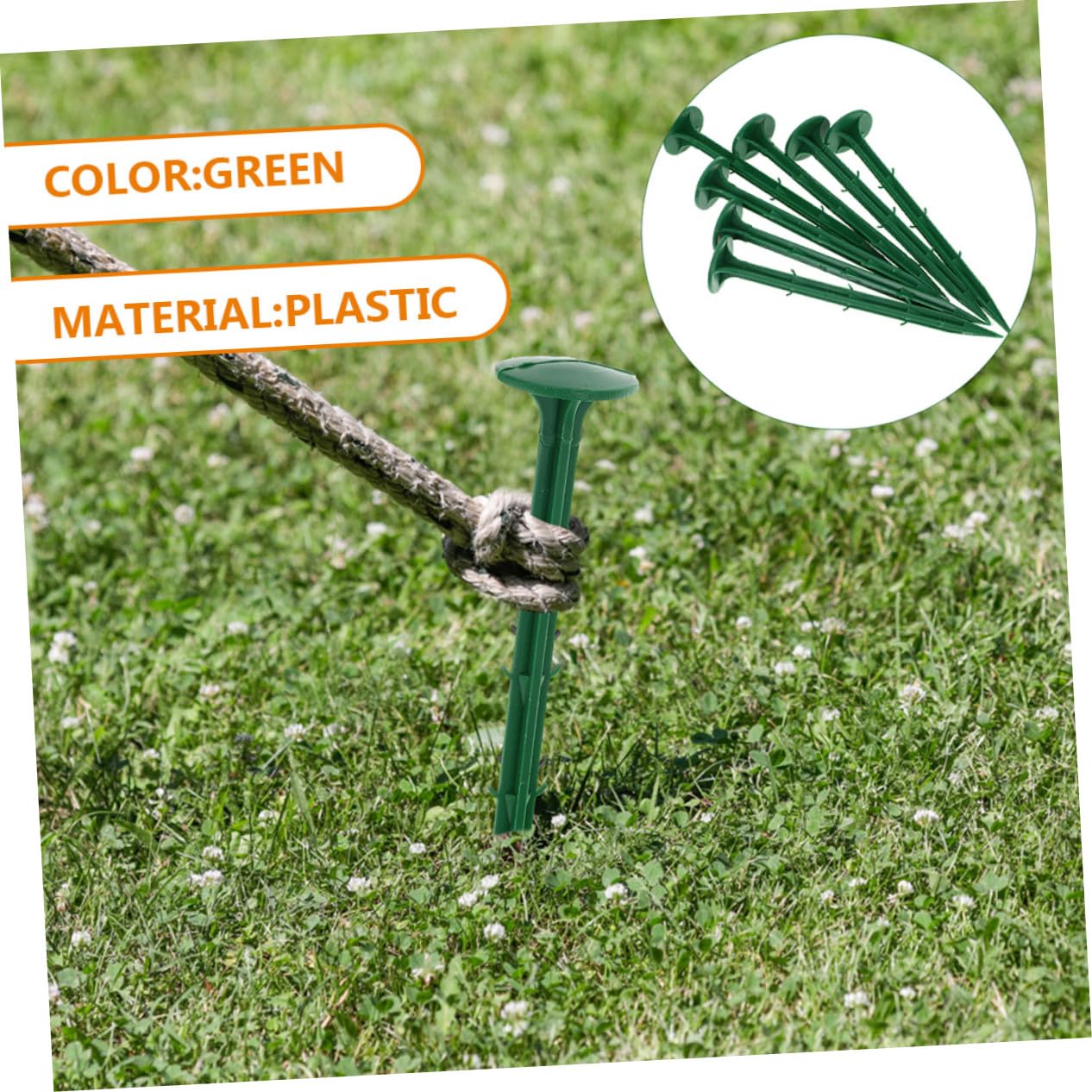 Estacas de Plástico para Jardinería y Fijación de Césped Exterior para Jardín, Uso en Plantas y Paisajismo, 16 Cm, Diseño Punta Afilada, Fácil Instalación, Anclaje Seguro y Césped