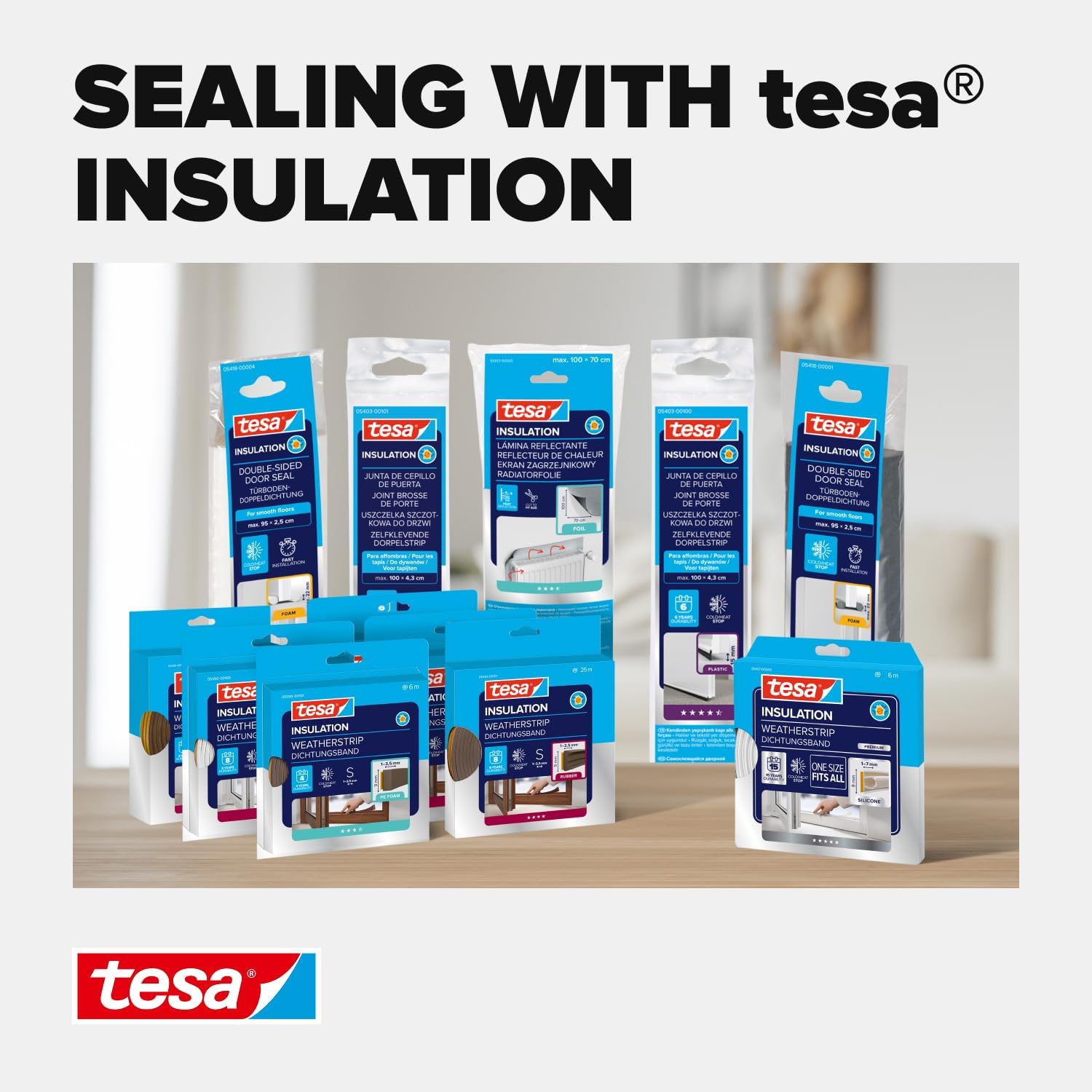 tesa UK Moll Door Sealing Rail for Uneven Floors, White