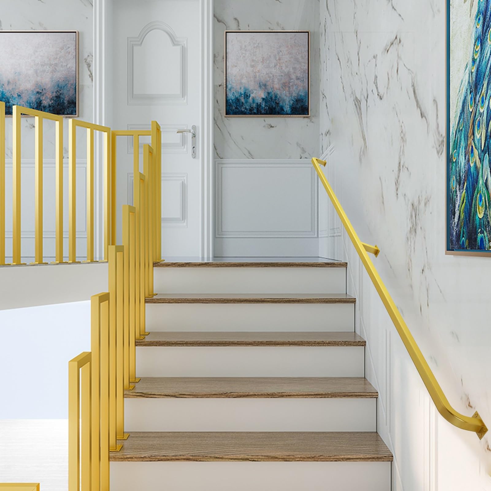 Tube carré en fer forgé pour garde-corps mural de sécurité intérieur et extérieur 5m