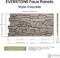 Vista 2 de Ekena Millwork - Panel lateral de piedra de imitación apilado en cascada