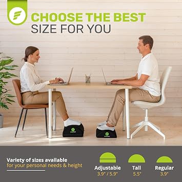 ErgoFoam Regular Foot Rest (Velvet, Black) and Orthopedic Donut Pillow Bundle