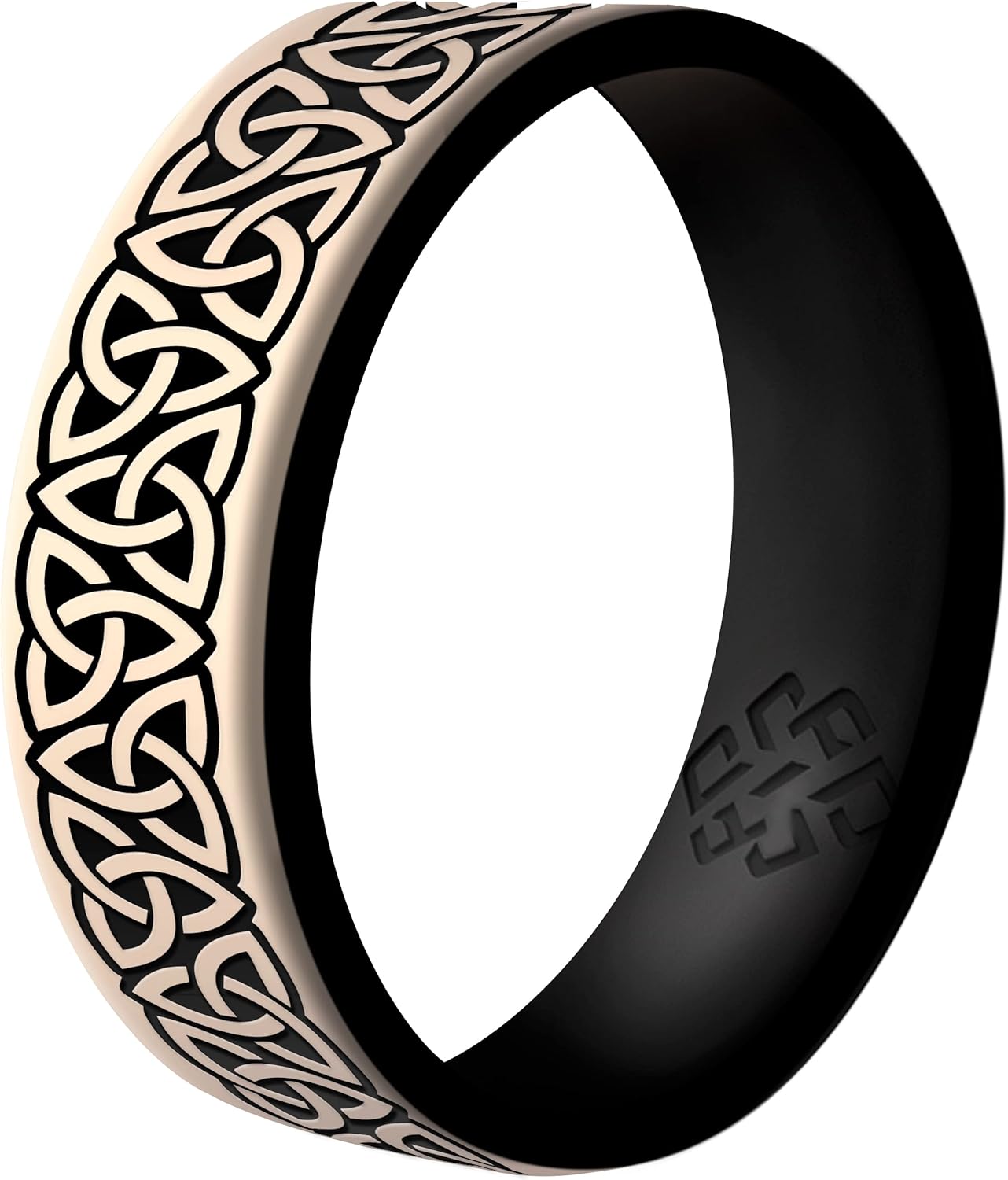Knot Theory Trinity Celtic Silicone Ring for Men and Women - Silicone Wedding Band for Sports Activities, Breathable Comfort Fit 6mm Bandwidth